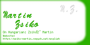 martin zsiko business card